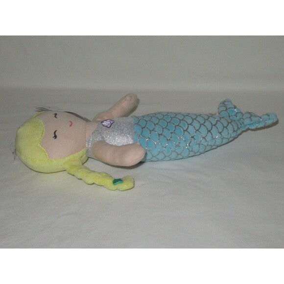 NWT Carters Plush Toy Stuffed Doll Mermaid Blonde 10" Fish Tail Glitter Scales - Picture 5 of 8